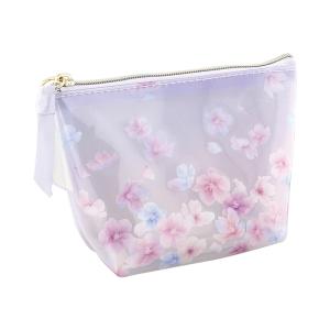 ポーチ 小物収納 小物入れ 小銭入れ 化粧ポーチ マチ付きポーチ SAKURA 桜 GPO0331-PU パープル 雑貨 おしゃれ かわいい 人気｜imai-ya