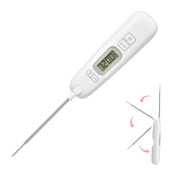 デジタル温度計 クッキング温度計 折りたたみ式 調理 料理 高温 棒状 -50〜300℃ 送料無料