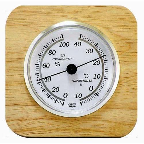 木枠入り温湿度計 卓上/壁掛 CR-620 クレセル アナログ温度計 木製 送料無料