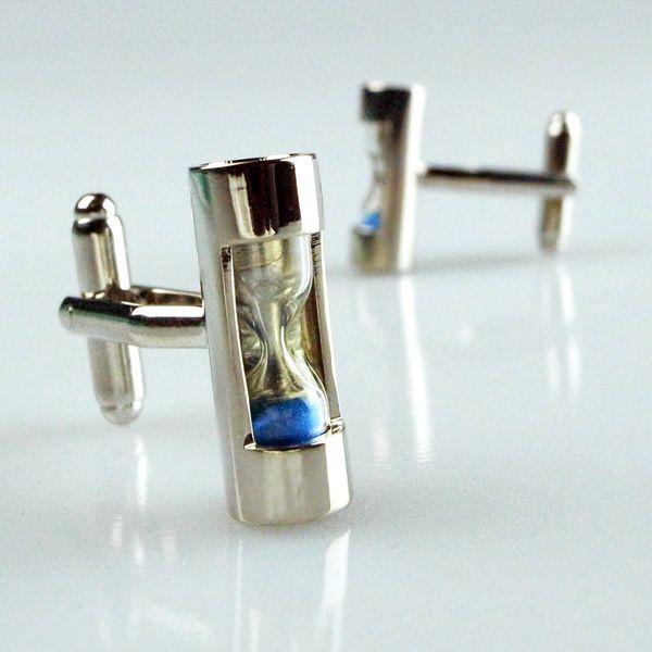 砂時計・コンパス型カフスボタン（カフリンクス）〜〒郵送可￥320