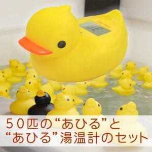 あひるのお風呂温度計（湯温計）O-238＆あひる50匹のセット