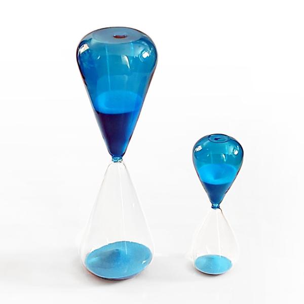 砂時計 15分/60分 ツートン ガラス シンプル ブルー オシャレ 送料無料