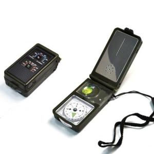 サバイバルコンパス＆温湿度計＆ライト＆定規＆反射鏡＆水平器〜〒郵送可￥320