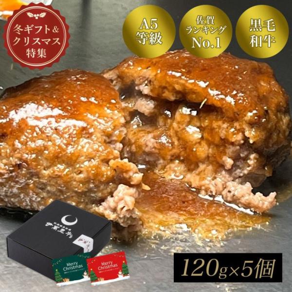 【冬ギフト】佐賀・国産黒毛和牛 伊萬里牛(伊万里牛)ハンバーグ　120g×5個(ソース1本付き)