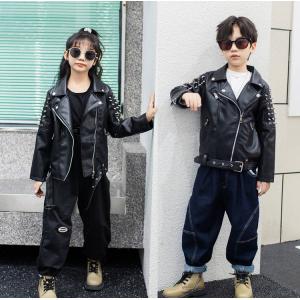 レザージャケット 裏起毛 キッズ 革ジャン PUジャケット レザーコート 秋冬 子供服 長袖 ジップアップ カジュアル 防寒 お出かけ おしゃれ 可愛い