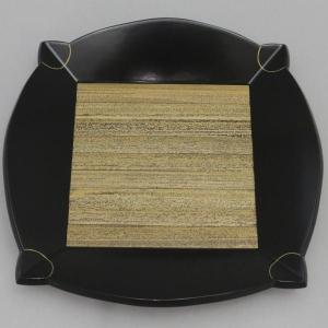 茶道具 菓子器 干菓子器 丸盆 轆轤目 ろくろめ 縁朱 川端近左作 茶道