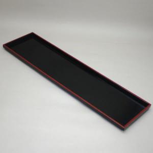 煎茶道具 煎茶盆 一文字盆 1尺2寸 塗り 丸 鉄刀木 タガヤサン 塗 茶道