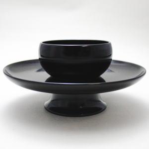茶道具 天目台 利休形 黒真塗り 木製