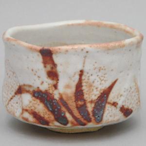 茶道具 抹茶茶碗 志野焼き 絵志野茶碗 野草 加藤健作 源九郎窯｜imaya-storo