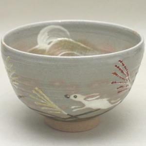 茶道具 抹茶茶碗 浮彫 シマエナガ 今岡三四郎作 : 茶道具いまや静香園