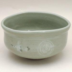 茶道具 抹茶茶碗 織部焼 佐々木晨二作 瑞光窯 鉄絵柄 2種類より選択