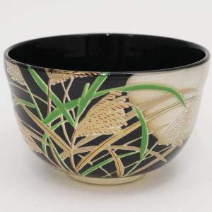 茶道具 抹茶茶碗 黒仁清写 青楓 宮地英香作 黒仁清写し 茶道 : 茶道具