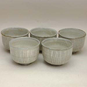 【新品未使用品】おかめお福茶碗　汲み出し　湯呑み　五客セット 湯のみ 湯呑み 汲み出し お福茶碗 5客セット 中村与平作 お多福