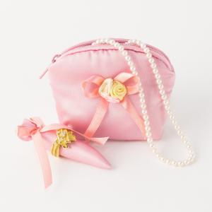 ピンク シルクミニジュエリーポーチ 携帯用 アクセサリーケース｜imelda-netshop