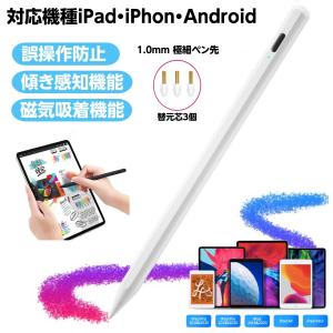 タッチペン iPad ペンシル 極細 スタイラスペン iPad 第10世代 9 8 7 6 Air5 mini6 Pro 12.9 11インチ 超高感度Type-C充電 磁気 パームリジェクション