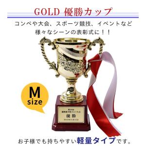トロフィー 優勝カップ 文字彫刻無料 紅白リボ...の詳細画像1