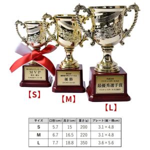 トロフィー 優勝カップ 文字彫刻無料 紅白リボ...の詳細画像4