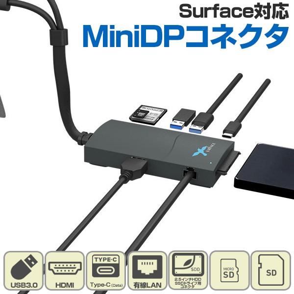 Surface 対応 外付けHDD/SSD USB3.0 Type-C HDMI LAN ポート &amp;...