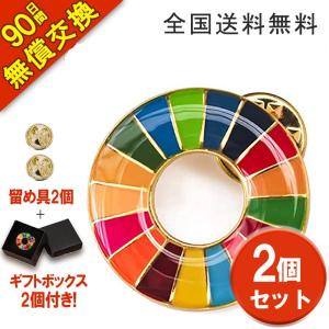 2個 sdgsバッジ マグネット 正規品 SDGs バッジ 金色丸み仕上げ