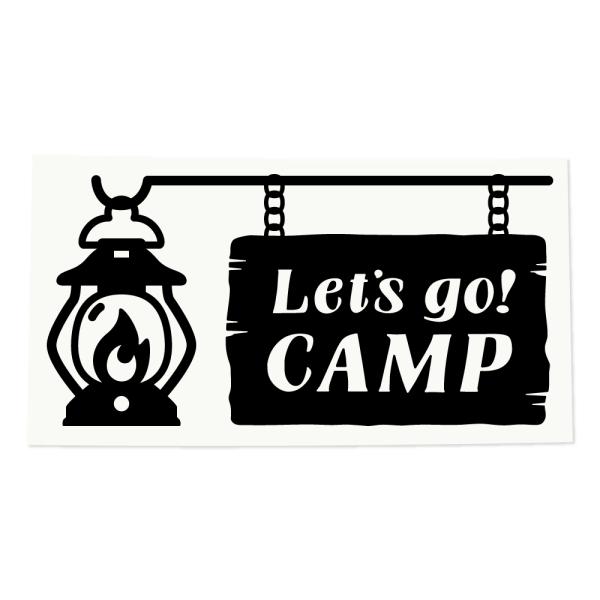 CAMPステッカー 【Let's go CAMP】 キャンプステッカー / アウトドア OUTDOO...