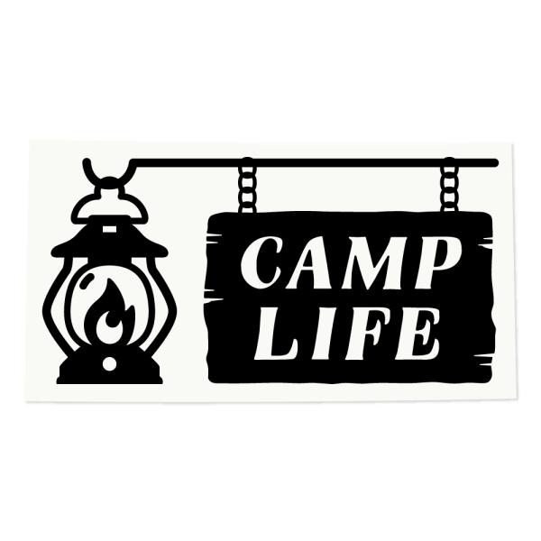 CAMPステッカー 【CAMP LIFE】 キャンプステッカー / アウトドア OUTDOOR《カラ...