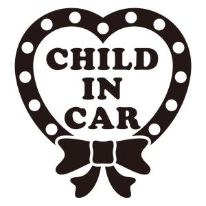 チャイルドインカー CHILD in car ステッカー　【パッケージ版】 《カラー選べます》 No.09　ハートリボン｜imoninn-shop
