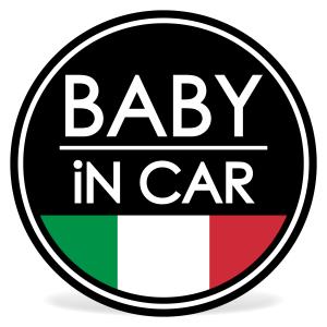 BABY IN CAR ステッカー / フラッグシリーズ / 耐水・耐候・日本製 〈イタリア国旗〉｜imoninn-shop