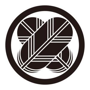 家紋ステッカー【丸に違い鷹の羽】008 （190mm） 《カラー選べます