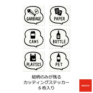 ゴミ箱用 資源分別ステッカー6枚セット ゴミ分...の詳細画像1