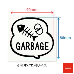 ゴミ箱用 資源分別ステッカー6枚セット ゴミ分...の詳細画像2