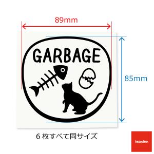 ゴミ箱用 資源分別ステッカー6枚セット ゴミ分...の詳細画像2
