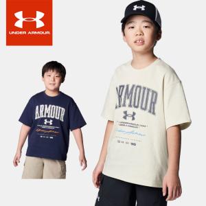 ☆ネコポス アンダーアーマー ジュニア Tシャツ 半袖 丸首 UA ヘビーウェイト コットン グラフィック ショートスリーブ ルーズ 1384687 あすつく｜imoto-sports