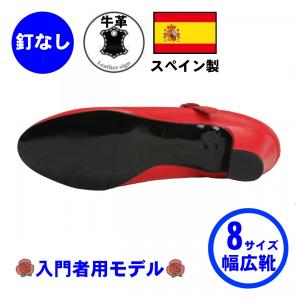 フラメンコシューズ釘なし 練習用 幅広め 入門...の詳細画像2