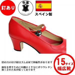 フラメンコシューズ釘あり 練習用 幅広め 入門...の詳細画像2