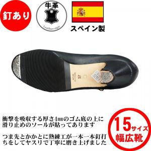 フラメンコシューズ釘あり 練習用 幅広め 入門...の詳細画像1