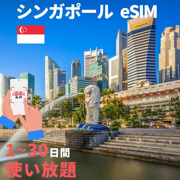 出国 eSIM イーシム シンガポール 使い放題 プリペイドeSIM 高速データ無制限 データ通信専...