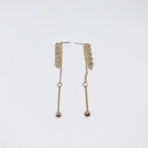 ライン ピアス ロング ボール イヤリング ゴールド Earrings Long レディース｜imp-wolf