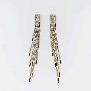 キラキラ ロング ピアス イヤリング ゴールド ストーン Earrings long レディース｜imp-wolf