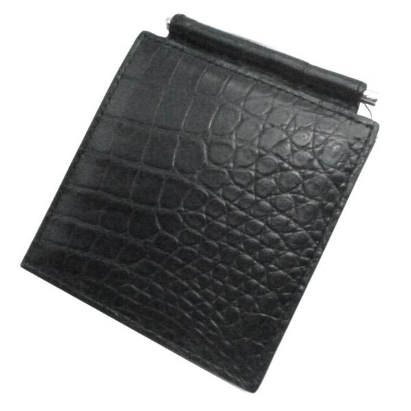 クロコダイル　財布　メンズ　マネークリップ　両面クロコ