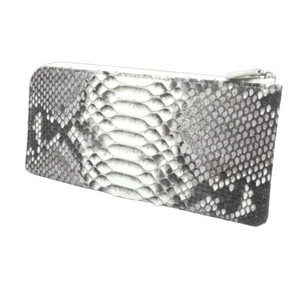 パイソン 財布 メンズ レデイーズ 蛇革 L字ラウンドファスナー 長財布 ナチュラル