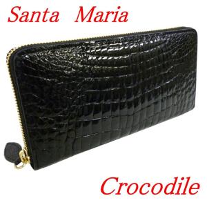クロコダイル 財布 メンズ 長財布 ワニ革 ラウンドファスナー  