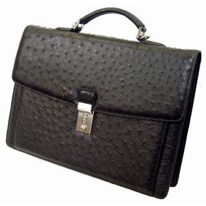 未使用級 オーストリッチ ナンバーロック ブリーフケース ブラック 未使用級 オーストリッチ ナンバーロック ブリーフケース ブラック 未