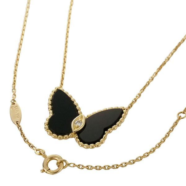 ヴァンクリーフ＆アーペル ダイヤモンド オニキス  パピヨン ネックレス VCARL29700 K1...