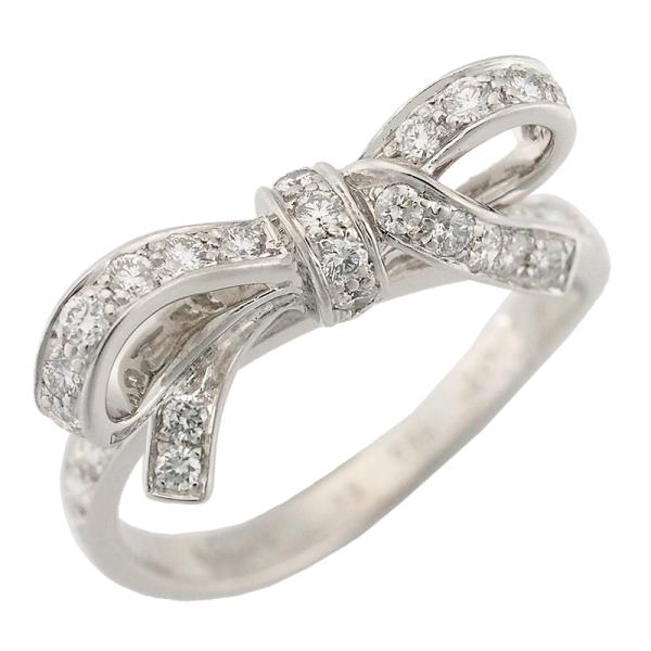 クリスチャン ディオール ダイヤモンド ボウ リボン リング K18WG #51