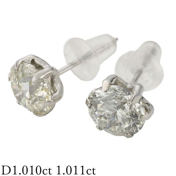 I-J-I1-G ダイヤモンド/1.010ct 1.011ct ピアス Pt900 ソーティング付
