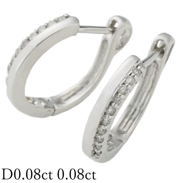 ダイヤモンド/0.08ct 0.08ct 中折れ式 ピアス K18WG