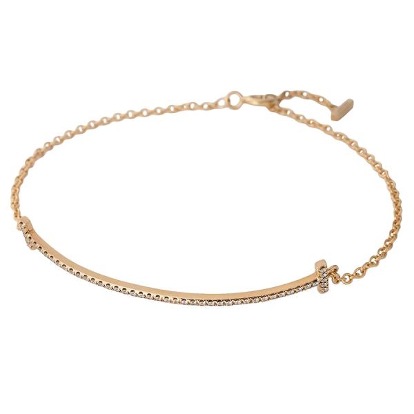 ティファニー ダイヤモンド Tスマイル ブレスレット K18PG