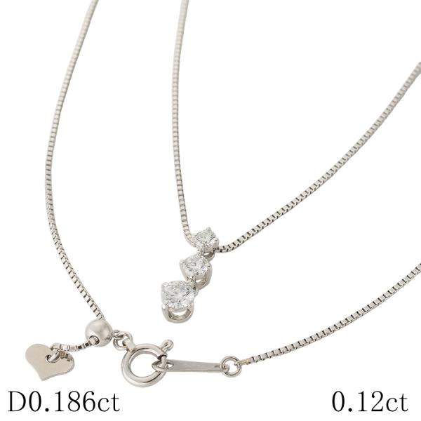 F-VS1-EX ダイヤモンド/0.186ct ダイヤ/0.12ct デザイン ネックレス Pt95...