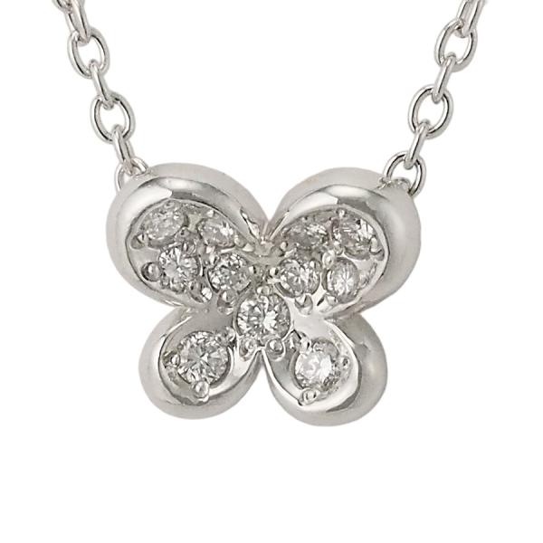 ヴァンドーム青山 ダイヤモンド フラワーデザイン ネックレス K18WG Pt950