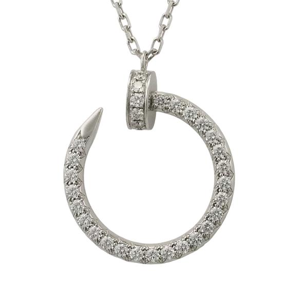 カルティエ ダイヤモンド ジュストアンクル ネックレス K18WG 箱付